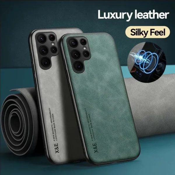 Case For Samsung S24 S23 S22 Ultra FE A55 A54 A15 A34 A35 Luxury Protective Cover Magnetic Car Holder Phone Coque Fundas Capa