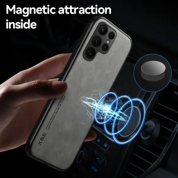 Case For Samsung S24 S23 S22 Ultra FE A55 A54 A15 A34 A35 Luxury Protective Cover Magnetic Car Holder Phone Coque Fundas Capa - Image 3