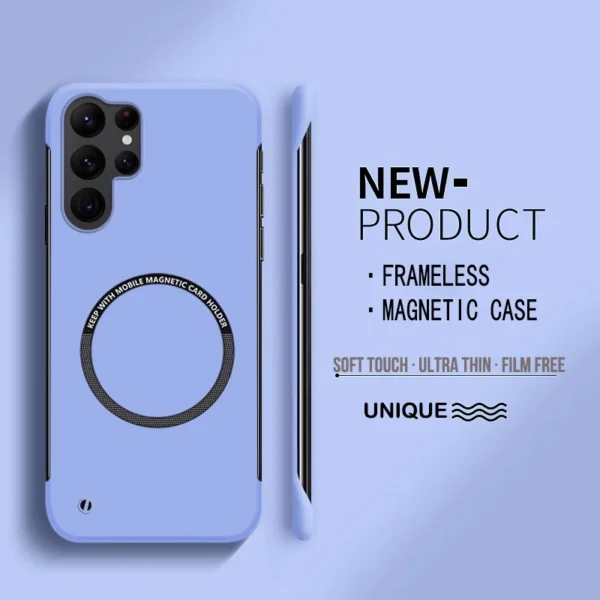 Ultra Thin Hard PC Magnetic Frameless Phone Case For Magsafe Samsung Galaxy S24 S23 S22 S21 S20 FE Plus Note20 Ultra Matte Cover - Image 3